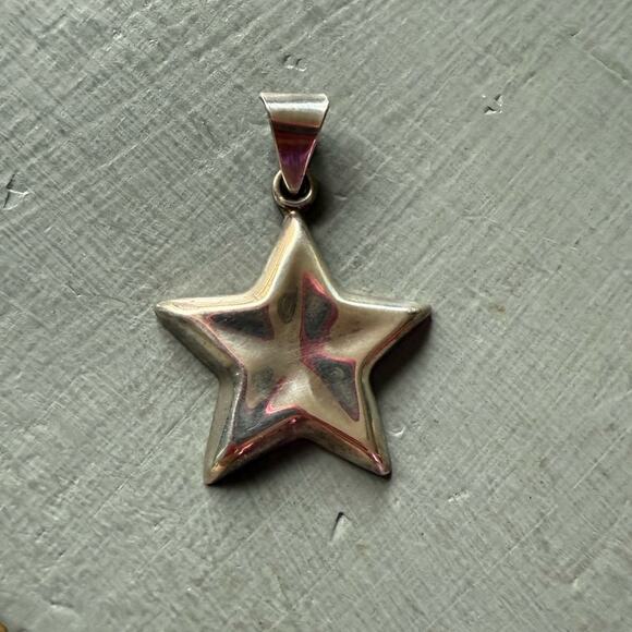925 Sterling Silver Hencho Mexico Star Pendant for Necklace - Picture 8 of 9